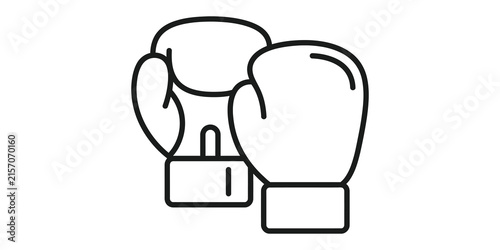 Canvas Print Boxing gloves outline illustration for sports training and combat gear