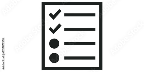 Konstfotografi Task list document icon featuring checkmarks for project completion plans