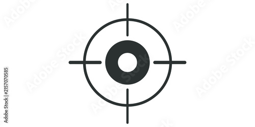Fotografie Minimalist black target crosshair icon isolated on transparent base