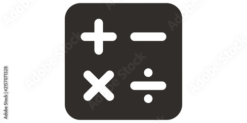 Fotografie Dark grey calculator interface icon for mathematics and accounting