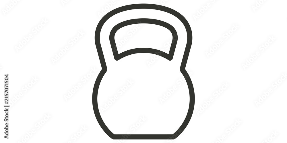 Fototapeta premium Kettlebell exercise equipment icon for fitness gym workout training.