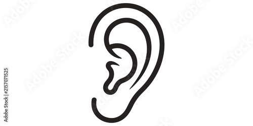 Konstfotografi Human ear outline icon for auditory medical diagnostic clinical design
