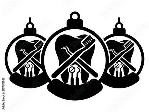 Three Dental Snow Globe Christmas Ornaments With Tooth Tools