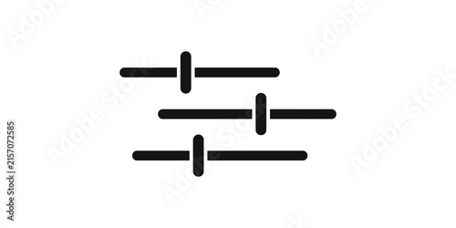 Foto Black horizontal sliders icon set for digital interface adjustments