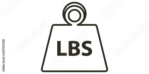 Fotografie Industrial weight scale icon with lbs text for measurement graphics