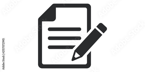 Document file with pencil icon featuring grey vector art for edit tasks.