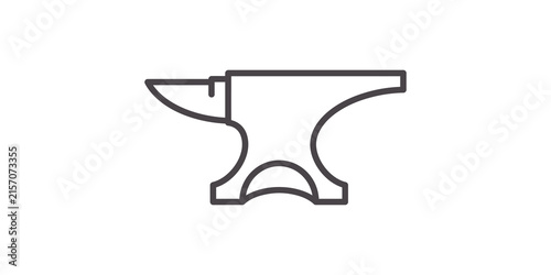 Quadro su tela Blacksmith anvil icon with metallic line style for industrial metalworking