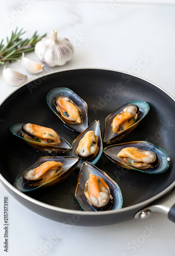 Cooked green lipped mussels...