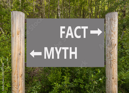 Konstfotografi Fact or myth words symbol