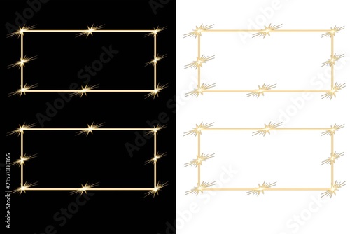 Fotografie Minimalist geometric rectangles with starburst corners isolated on white backgro