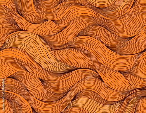 seamless pattern of orange waves lines design for backdrops with sea rivers or water texture