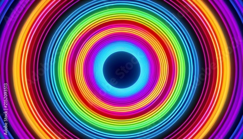 abstract multicolored background spiral neon rings in rainbow colors swirl toward the center dynamic circular gradient with a hypnotic look