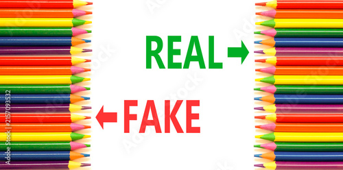 Fotografie Real or fake words symbol