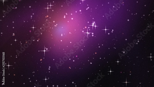 A dark violet space background, featuring a glowing, nebula cloud, scattered, white stars, and, bright four-pointed sparkling, star overlay