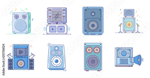 Modern app icons for mobile devices - Colorful set of flat design app icons for smartphones and tablets with a clean, tech-inspired style.