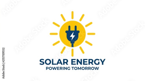 A yellow sunburst design features a black electrical plug with a lightning bolt representing solar energy alternativepower cleanenergy climateaction