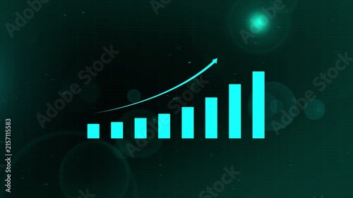 Futuristic Bar Chart with Rising Arrow Graphic for Business Growth, Financial Success, and Stock Market Analytics; Professional Digital Statistics Illustration Ideal for Marketing Trends.