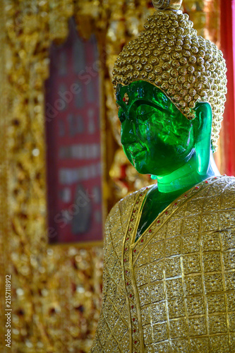 Replica of the Emerald Buddha at Wat San Pa Yang Luang in Lamphun, Thailand