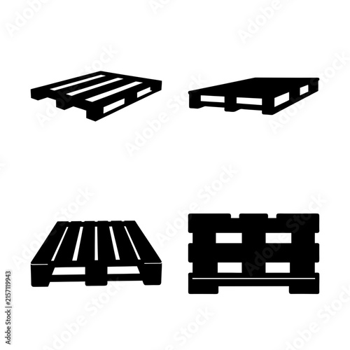 Four different types of wooden pallets