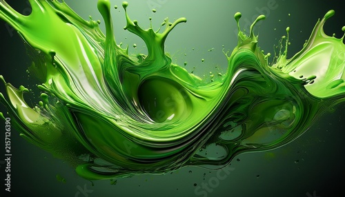 green liquid splash
