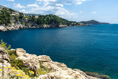 Photography Summer vacation in Dubrovnik with clear water and rocky coastline
