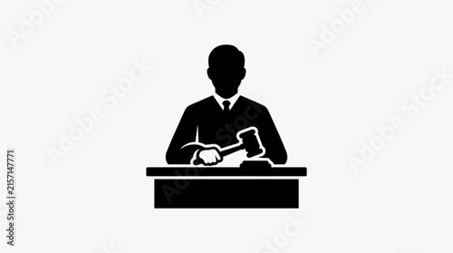 Business Professional Working at Office Desk, Corporate Employee Writing and Productivity Concept Vector Silhouette