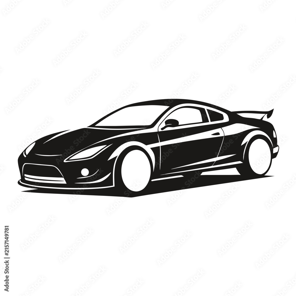 Fototapeta premium Sleek Silver Luxury Car Vector Illustration