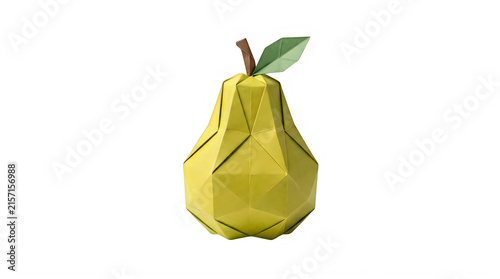 Tapety artystyczne Low poly geometric yellow pear fruit design