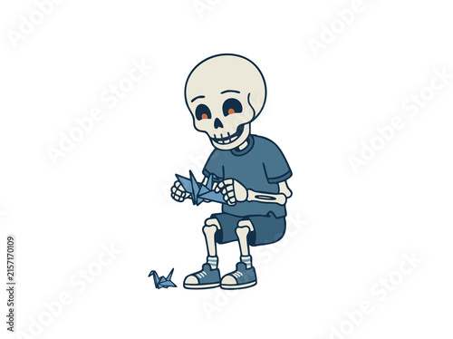 Halloween Skeleton folding origami paper