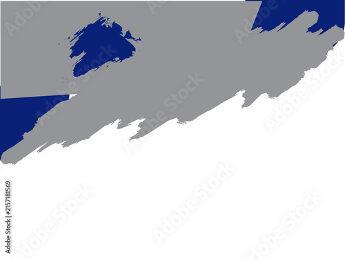 Abstract Blue and Grey Paint Brush Stroke Graphic Element on Transparent Background