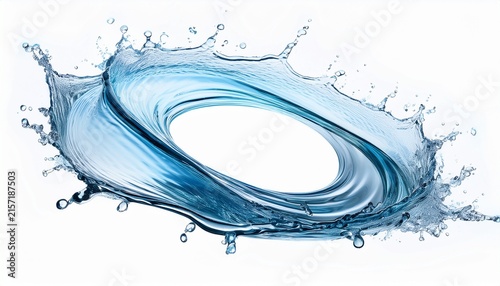 round water gyre splash isolated on white background