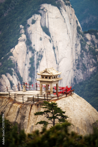 Stunning traditional Chinese pavilion perched on Mount Huashan China 2024