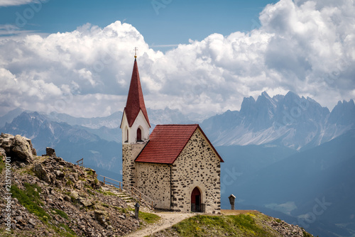 Obraz na płótnie Sexten Dolomites mountain church landscape in Italy in 2024