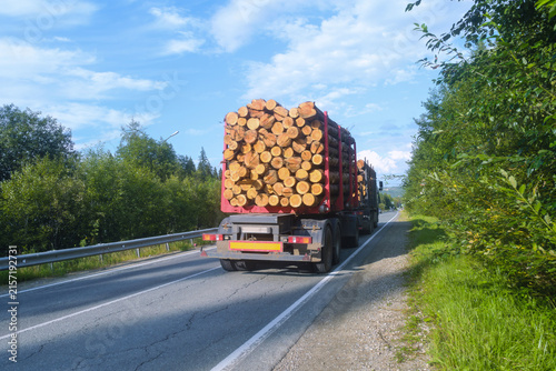 Log Truck on Rural Road