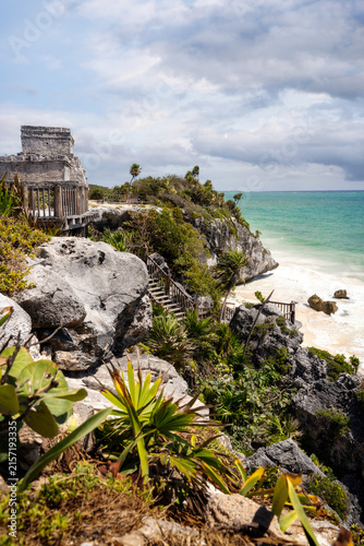 Tulum archaeological site ruins and Caribbean coast Mexico 2025