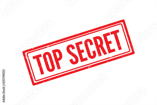 Top secret red rubber stamp seal isolated vector