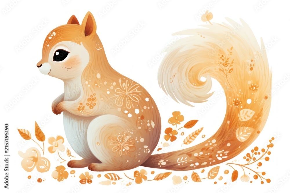 Naklejka premium Chinese squirrel animal mammal rodent.