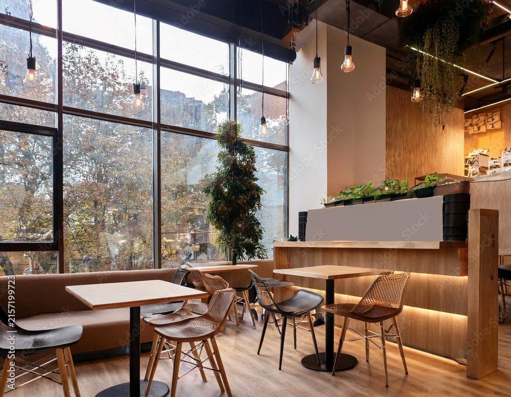 Fototapeta premium cozy modern cafe interior design