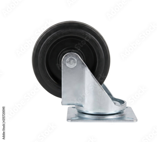 Heavy duty swivel caster wheel with metal bracket and rubber tire for furniture and equipment