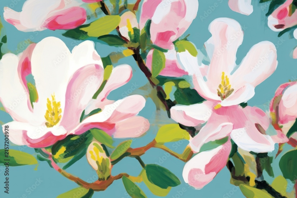 Fototapeta premium Magnolia flowers painting backgrounds magnolia.