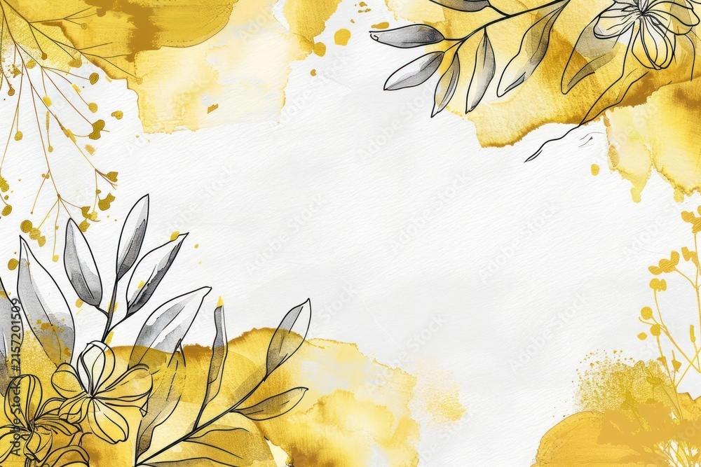 Fototapeta premium Jasmine border frame backgrounds pattern drawing.