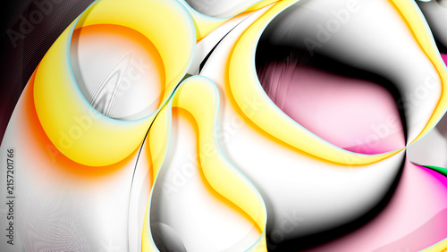 Photography 3d render of abstract art, 3d background of surreal circles, ropes on a curve, w