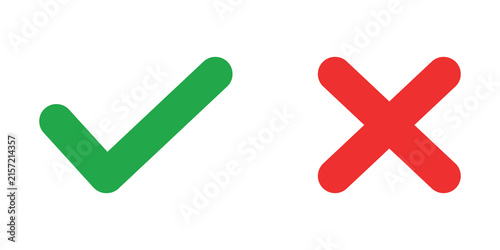 Green check mark and red cross mark icons for correct and incorrect choice selection