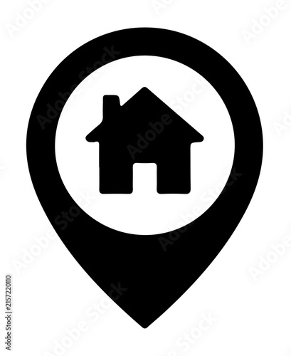 Fotografía GPS home navigation marker glyph symbol for property listing and tracking