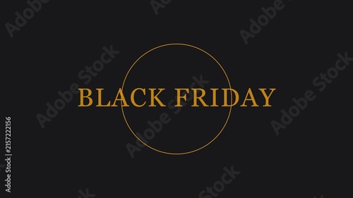 4k black friday sale gold text animation on dark background, for retail marketing, and e-commerce promotion