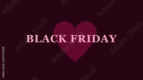 4k black friday sale promotion background, with heart shape, animation for retail, marketing and e-commerce advertising