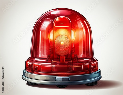isolated red flasher siren on white background the ambulance flashes