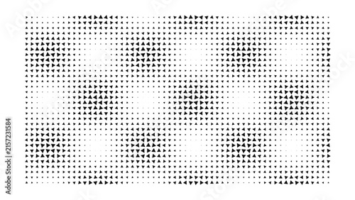 Abstract geometric pattern featuring a grid of small black triangles on a white background, creating a repeating textured