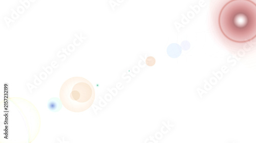 A bright, warm sun flare effect with glowing orbs and lens flares scattered across a bright white background, suggesting light and warmth.