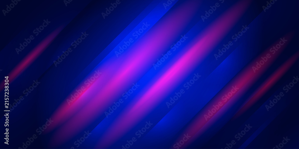 Obraz premium Abstract modern background with dynamic diagonal lines and glowing neon purple-pink light gradients on deep blue
